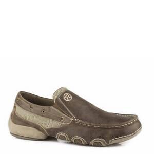 NEW ROPER men's twin gore driving boat shoe in dark tan
